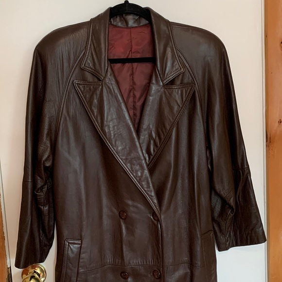 Vintage 80’s 90’s genuine leather coat. Brown. SO soft! Made in USA. Size: S - Picture 4 of 13